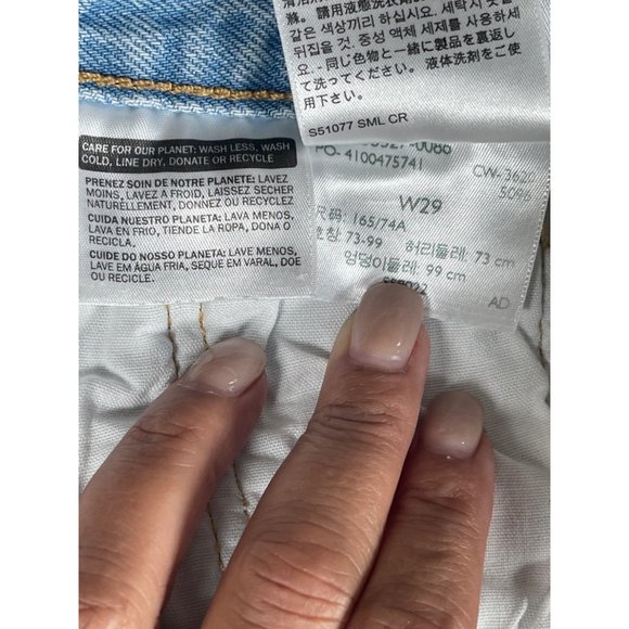 Levi's Premium 501 Original Cutoff Jean Light Blue Wash Shorts Women Sz 29 - Picture 7 of 7